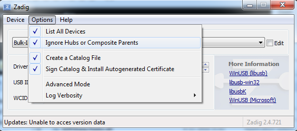 zadig driver installation failed dolphin