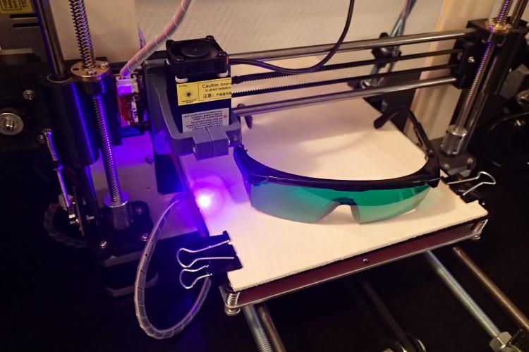 Laser module on a 3D printer