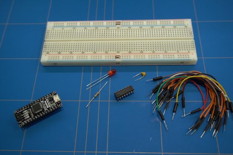 Breadboard with components